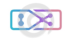 Digital Connection Points Icon for Network Data, vector design Generative AI