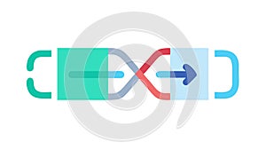 Digital Connectivity Data Flow, Network Technology IT Solutions Icon, vector design Generative AI