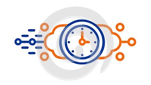 Digital Connectivity Time Icon for Network Data Flow, vector design Generative AI