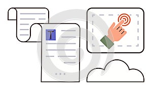 Digital Content Interaction with Cloud Storage and Online Document Access