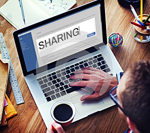 Digital Content Sharing Connect Website Searchbar Concept photo