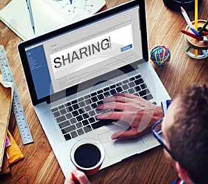Digital Content Sharing Connect Website Searchbar Concept