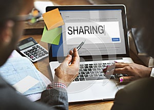 Digital Content Sharing Connect Website Searchbar Concept