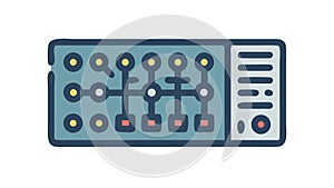 Digital Control Panel Interface, Technology System Operations, vector design Generative AI