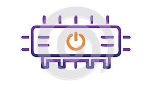 Digital Control Panel with Power Button, System Management Icon, vector design Generative AI