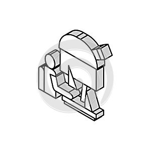 digital controlling telescope in observatory isometric icon vector illustration
