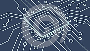 Digital Core: Central Microchip on a Detailed Circuit Board, vector design Generative AI