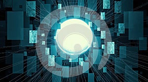 Digital Core - Futuristic Data Network Visualization