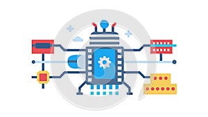 Digital Core Processor, Advanced Computing AI Tech, vector design Generative AI