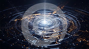 Digital core radiating light and circuit patterns