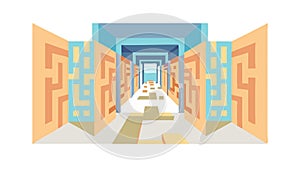 Digital corridor, futuristic data pathway. vector design Generative AI