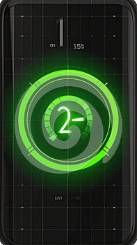 Digital Countdown on a Futuristic Tech Device