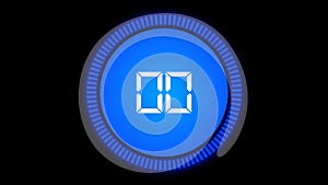 Digital Countdown Timer count, Number zero
