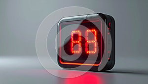Digital Countdown Timer with Glowing Red Numbers