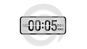 Digital Countdown Timer Showing Five Seconds