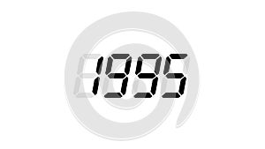 Digital counter counting up from 1900 to 2025. Number counter for happy new year etc. (4K footage motion video