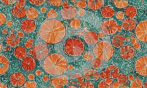 seamless oranges background vector