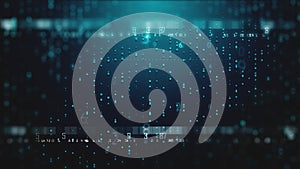 Digital cryptocurrency nanotechnology futuristic development intelligence AI neural data binary information 3D background