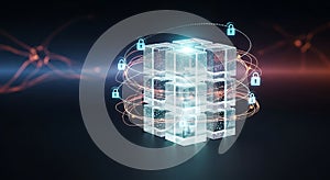 Digital Cube Network with Security Locks and Data Flow