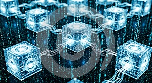 Digital cubes connect in a binary network