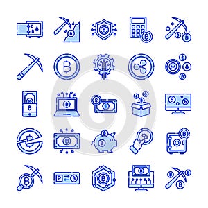 Digital Currency Bitcoin Vector Icon which can easily modify or edits Set every single icon can be easily modify or edit