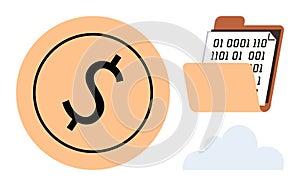 Digital Currency and Data Storage in Cloud Computing Concept