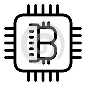 Digital currency token icon outline vector. Bitcoin monetary exchange