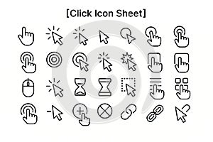 Digital Cursor Click and Interaction Icon Set Web Navigation and Pointer Symbols