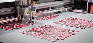 Digital cutting machine cutting food packaging