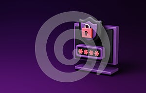 Digital Cybersecurity Concept with Password Protection. 3D render