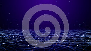 Digital Cyberspace Line and Dots Connection, Digital Data Network and Blockchain Connections. Technology Digital Data Background