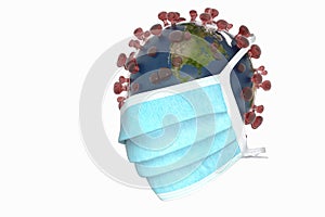 3D illustration of a protective mask