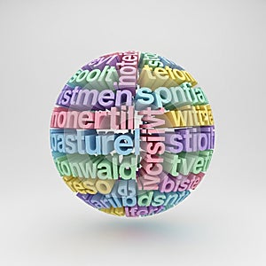 A digital 3D sphere is composed