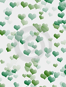 Digital dark green hearts overlapping