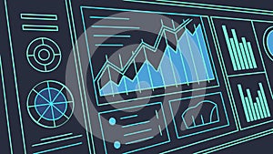 Digital Dashboard with Data Charts, vector design Generative AI
