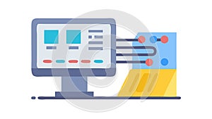 Digital Dashboard: Data Management System Control Interface, vector design Generative AI