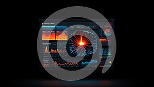 Advanced Digital Dashboard Showcasing Complex Data Visualizations and Analytics