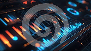 Digital dashboard displaying data analytics and business intelligence