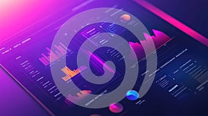Digital dashboard displaying financial data and analytics