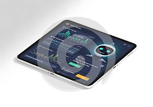 Digital dashboard displaying financial data
