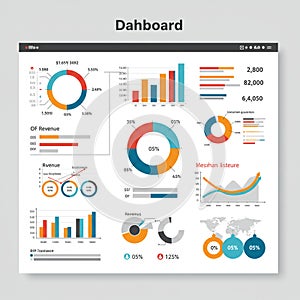 A digital dashboard interface displaying various data visualizations, including bar