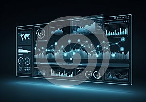 A digital dashboard interface displaying various