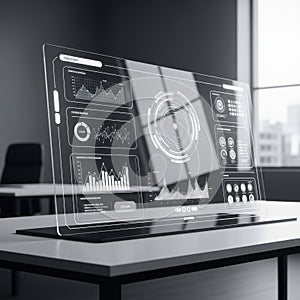 Digital dashboard interface isolated on white background