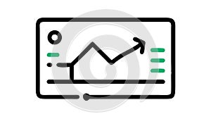 Digital dashboard with line graph and data analysis, vector design Generative AI