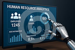 Human Resource Analytics Dashboard with Robot Hand