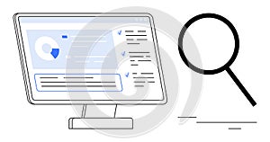 Digital Data Analysis on Computer Screen with Magnifying Glass