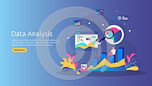 digital data analysis concept for market research and digital marketing strategy. website analytics or data science with people