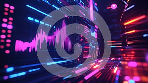 Digital data analytics displaying futuristic technology interface