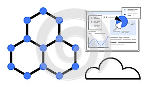 Digital Data Analytics with Molecular Structure and Cloud Storage Concept