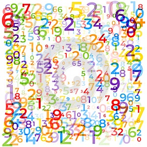 Digital data array, lots of numbers digits in Digital Pattern, abstract math background